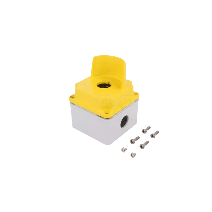 Lovato OMNI-LV-LPZM1A5P LPZM1A5P 1 Hole Metal Enclosure Yellow with Half Shroud