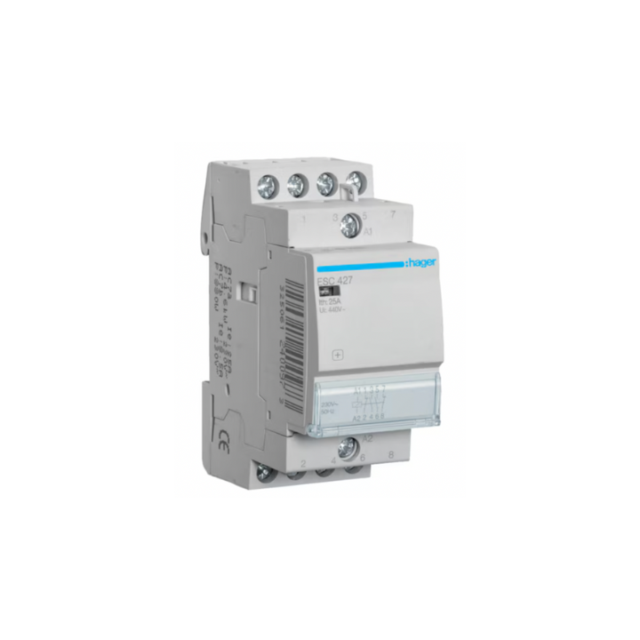 Hager ESC427 25A 230VAC 2NO+2NC Modular Standard Contactor