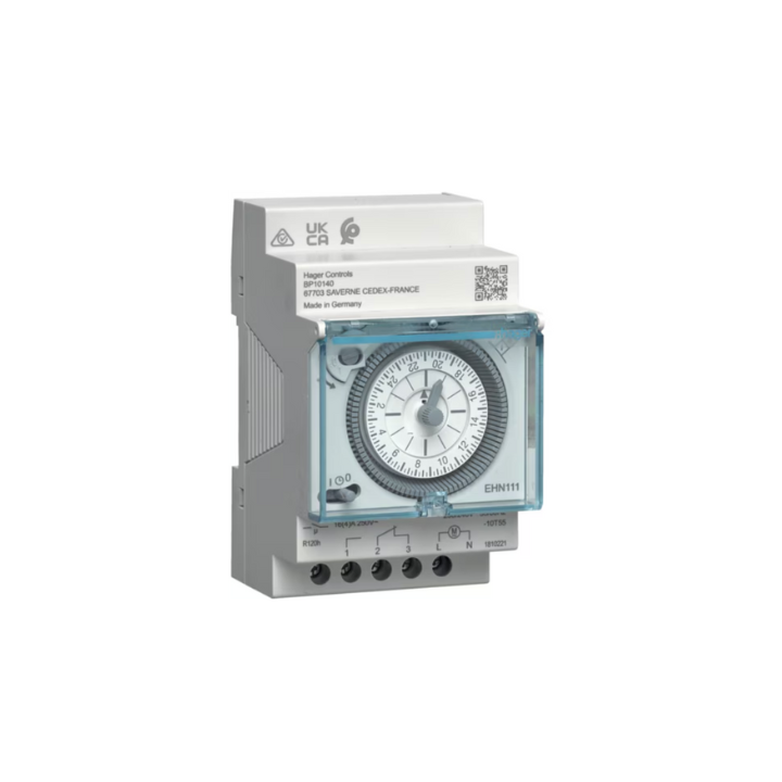 Hager EHN111 24Hour Analog Timer with 120hrs Reserve