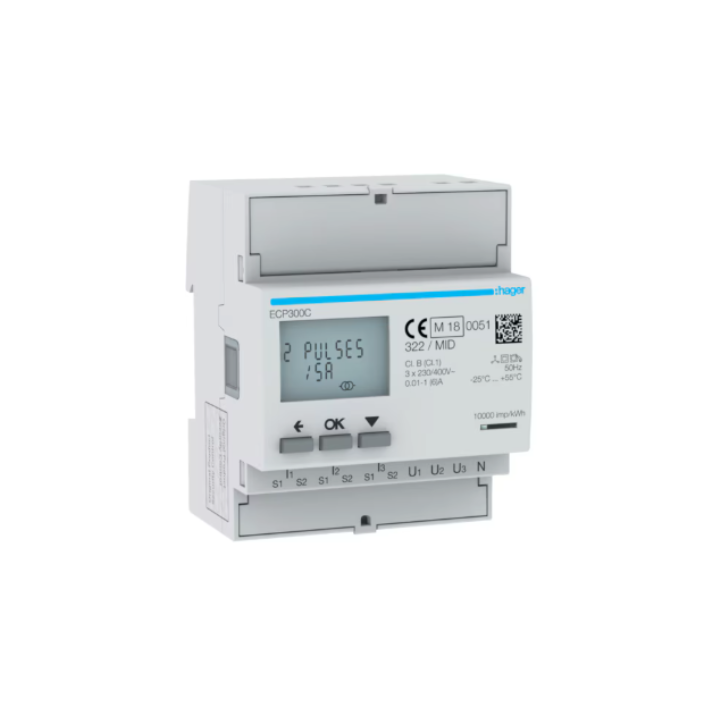 Hager ECP300C 6000A 3P KWH METER CT/5A Operated