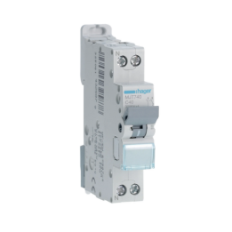 Hager MJT740 40A 4.5KA 1PH+N C Curve Circuit Breaker