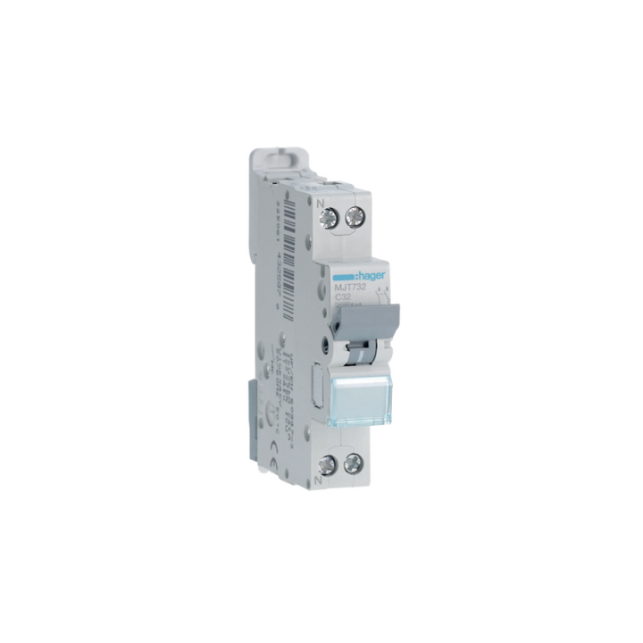 Hager MJT732 32A 4.5KA 1PH+N C Curve Circuit Breaker