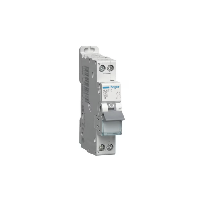 Hager MJT710 10A 4.5KA 1PH+N C Curve Circuit Breaker