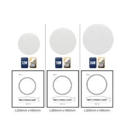 Pioled ST-HC09-PIO-002 LED Round Ceiling Light 3CCT - 18W