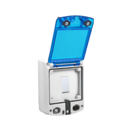 Allbro SU-HA04-ALL-003 PSO-2 Stealth Isolator 25A DP IP65 Box - PC Flap - Blue