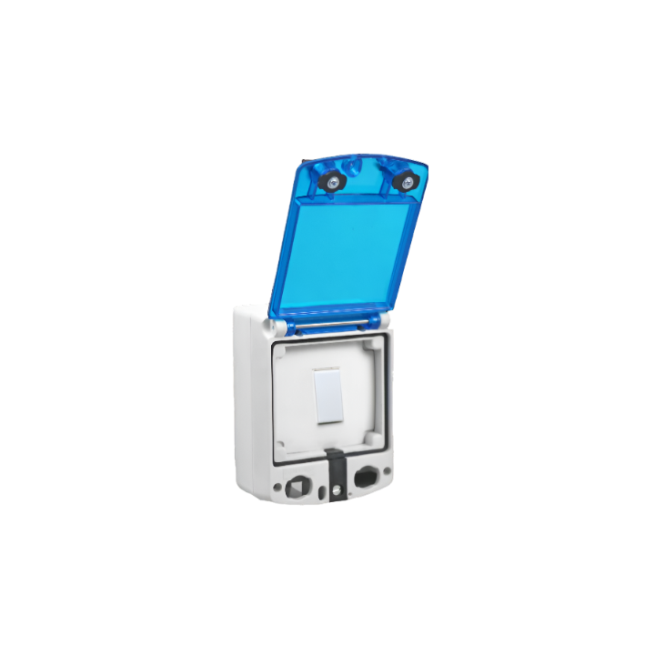 Allbro SU-HA04-ALL-003 PSO-2 Stealth Isolator 25A DP IP65 Box - PC Flap - Blue