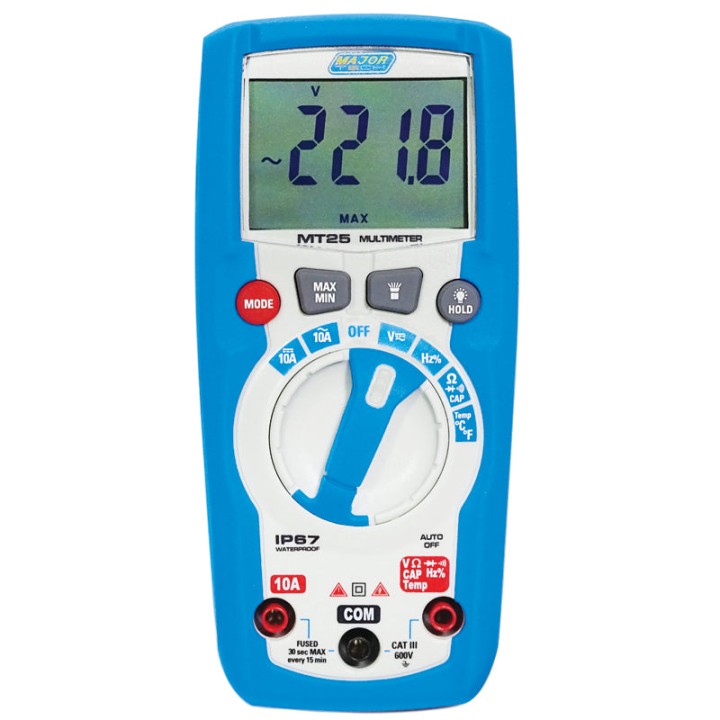 Major Tech MT25 600V AC/DC IP67 Compact Multimeter, CAT III 600V
