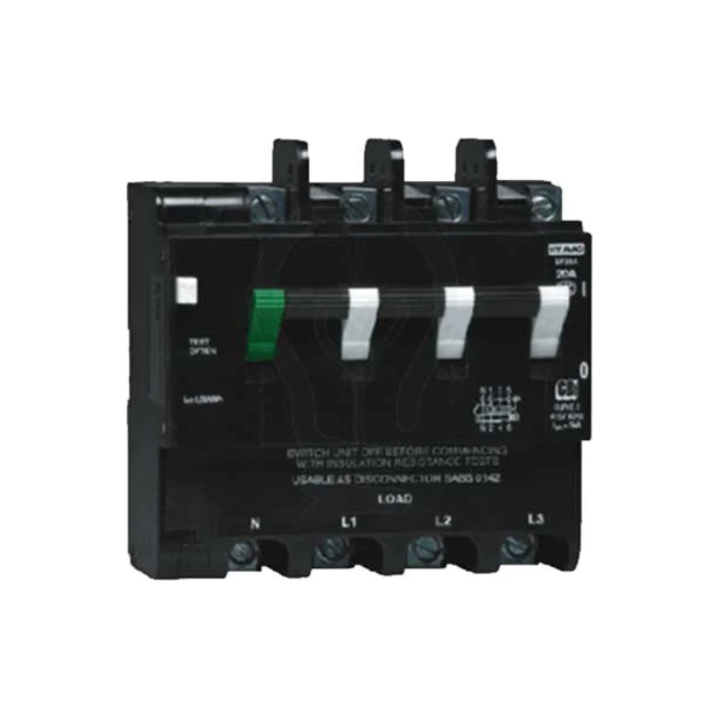 CBI SU-DB03-CBI-002 SF36A 3P+N 6KA E/Leak C/W Overload Protection - Various Ampere - 60A