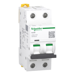 Schneider A9F64220 C60A 2P 20A 6KA C CURVE Miniature Circuit Breaker