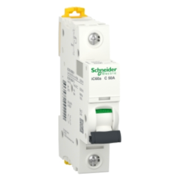 Schneider A9F64150 Acti9 iC60A 1P 50A 6KA C Curve Breaker