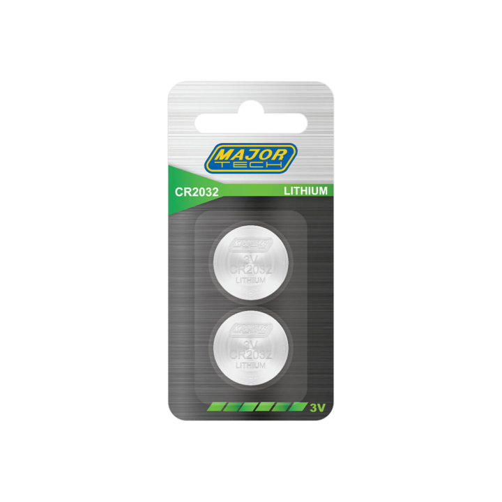 Major Tech CR2032-BP2 Lithium 3V Button Cell