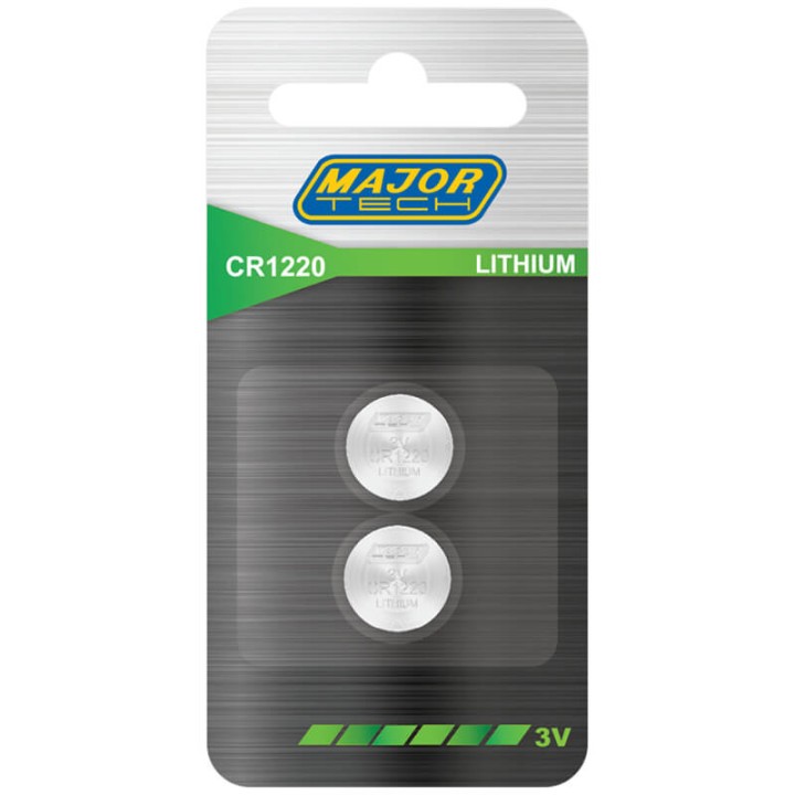 Major Tech CR1220-BP2 Lithium 3V Button Cell