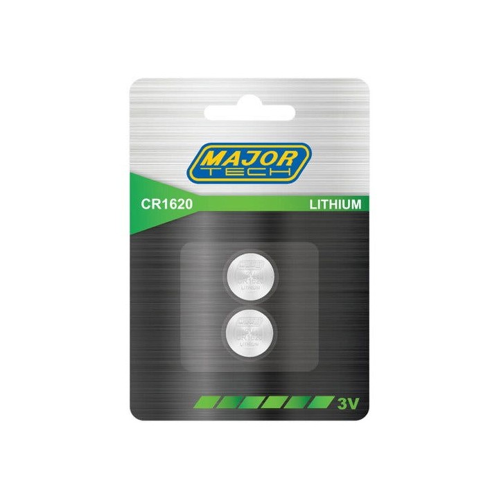 Major Tech CR1620-BP2 Lithium 3V Button Cell