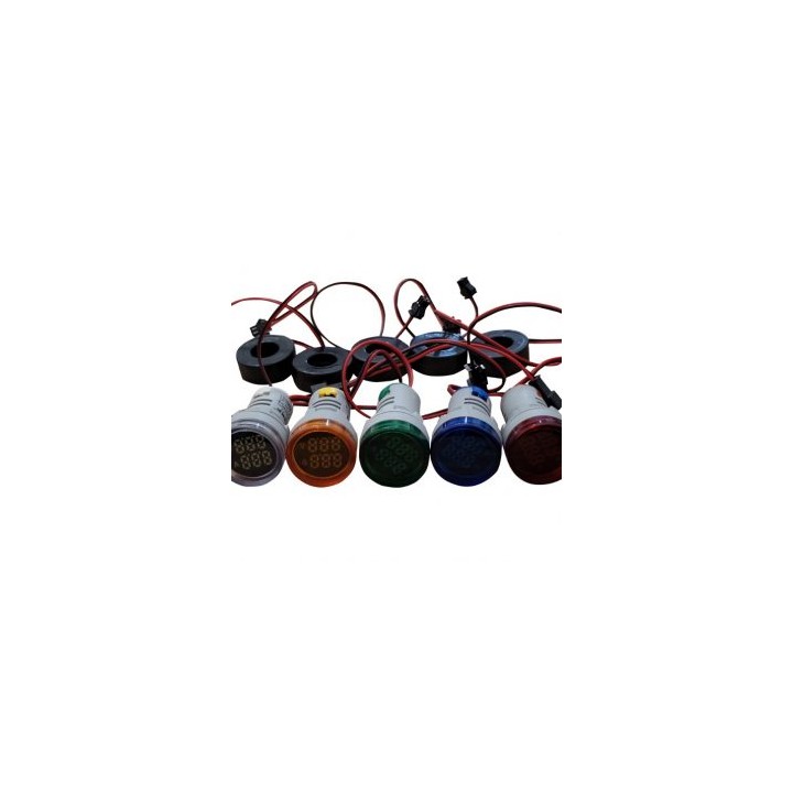 Vteke AIL-22-R 20-500V/0-100A Volt/Ammeter Red 22mm