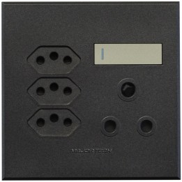 Veti BE-MAJ-0000234 1x16A + 3x Euro Slim Socket Outlet 100x100mm Veti - Colour Options - Graphite/Titanium