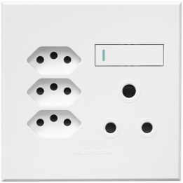 Veti ST-SHO12-VET-002 1x16A + 3x Euro Slim Socket Outlet 100x100mm Veti - Colour Options - White