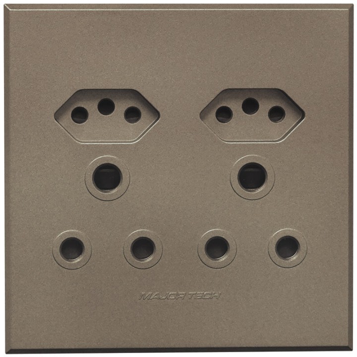 Veti BE-MAJ-0000288 2x16A 2X 16A Euro Socket Outlet 100x100mm Veti3 - Colour Options - Titanium