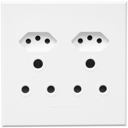 Veti ST-SHO12-VET-001 2x16A 2X 16A Euro Socket Outlet 100x100mm Veti3 - Colour Options - White