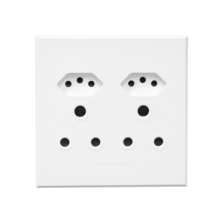 Veti ST-SHO12-VET-001 2x16A 2X 16A Euro Socket Outlet 100x100mm Veti3 - Colour Options - White
