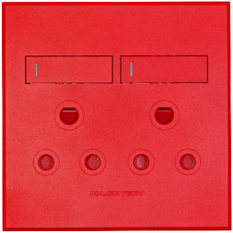 Veti 3VR22 2x16A Double Dedicated Socket Outlet 100x100mm Red Veti3