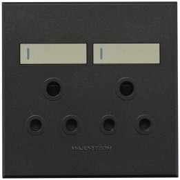 Veti ST-SHO11-VET-023 2x16A Double Socket Outlet 100x100mm White Veti3 - Colour Options - Titanium/Graphite