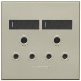 Veti BE-MAJ-0000241 2x16A Double Socket Outlet 100x100mm White Veti3 - Colour Options - Graphite/Titanium