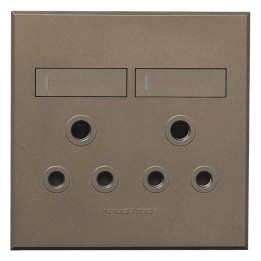 Veti ST-SHO11-VET-021 2x16A Double Socket Outlet 100x100mm White Veti3 - Colour Options - Bronze