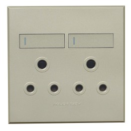 Veti ST-SHO11-VET-020 2x16A Double Socket Outlet 100x100mm White Veti3 - Colour Options - Titanium