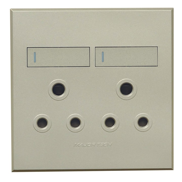 Veti ST-SHO11-VET-020 2x16A Double Socket Outlet 100x100mm White Veti3 - Colour Options - Titanium