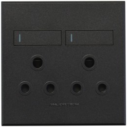 Veti ST-SHO11-VET-019 2x16A Double Socket Outlet 100x100mm White Veti3 - Colour Options - Graphite