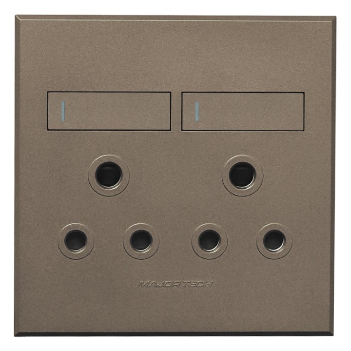 Veti ST-SHO11-VET-019 2x16A Double Socket Outlet 100x100mm White Veti3 - Colour Options - Graphite