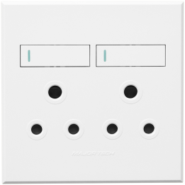 Veti ST-SHO12-VET-005 2x16A Double Socket Outlet 100x100mm White Veti3 - Colour Options - White