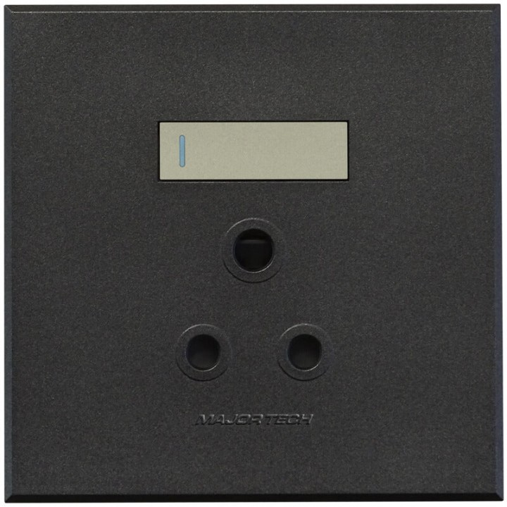Veti BE-MAJ-0000284 1x16A Single Socket Outlet 100x100mm Veti - Colour Options - Titanium/Graphite