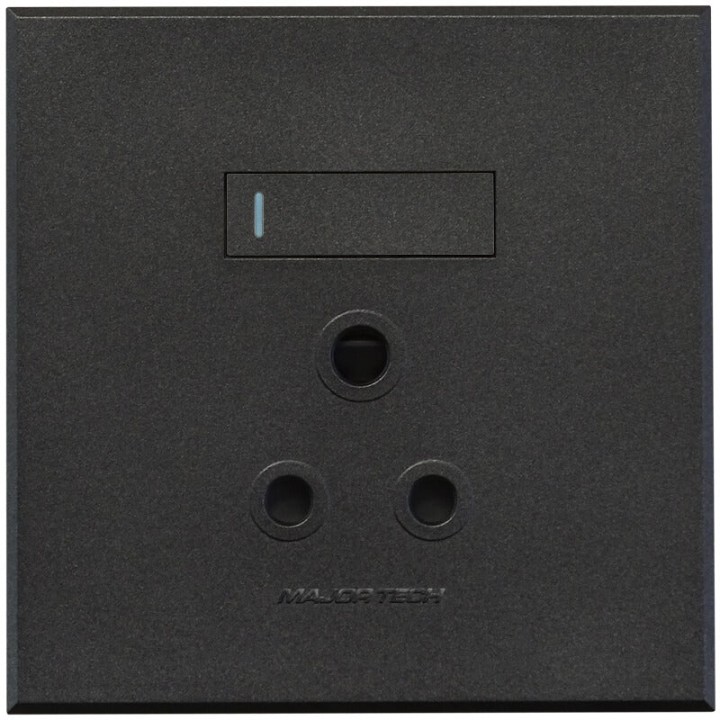 Veti BE-MAJ-0000284 1x16A Single Socket Outlet 100x100mm Veti - Colour Options - Titanium/Graphite