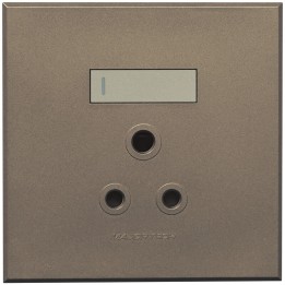 Veti BE-MAJ-0000283 1x16A Single Socket Outlet 100x100mm Veti - Colour Options - Titanium/Bronze