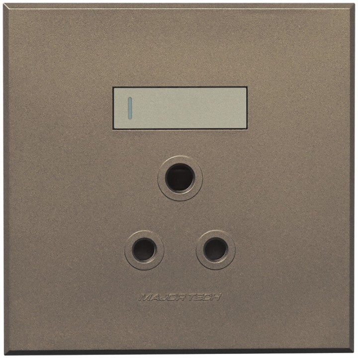 Veti BE-MAJ-0000283 1x16A Single Socket Outlet 100x100mm Veti - Colour Options - Titanium/Bronze