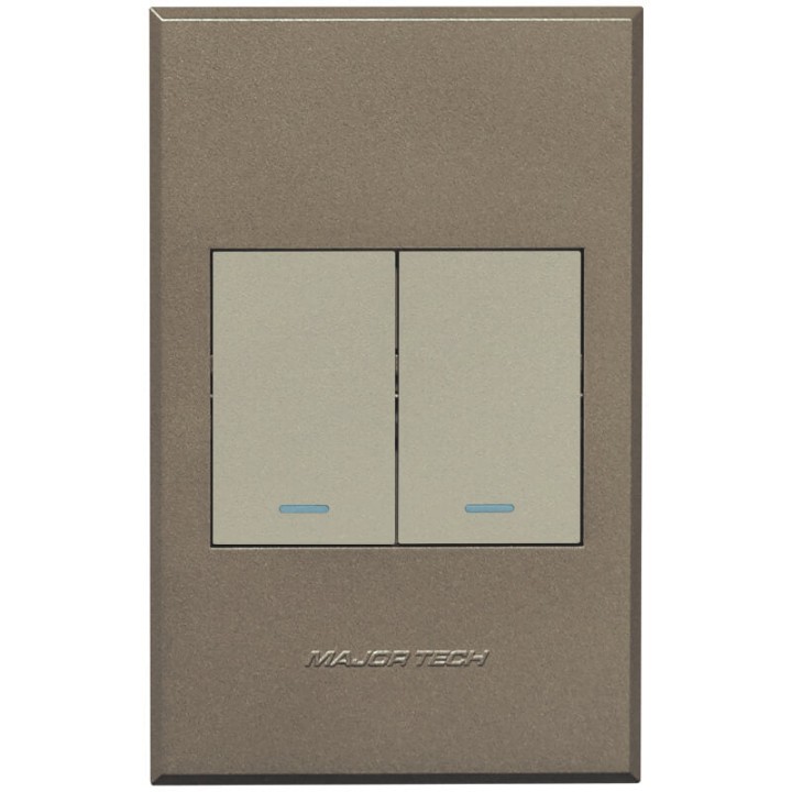 Veti BE-MAJ-0000054 3V102 2Lever 1x 2way + 1xBell Press Switch 100x50mm Veti3 - Colour Options - Titanium/Graphite