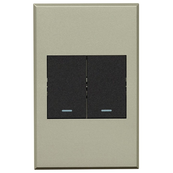 Veti BE-MAJ-0000107 3V102 2Lever 1x 2way + 1xBell Press Switch 100x50mm Veti3 - Colour Options - Graphite