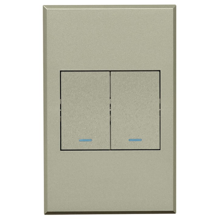 Veti BE-MAJ-0000342 3V100 2Lever Bell Press Switch 100x50mm Veti3 - Titanium/Bronze