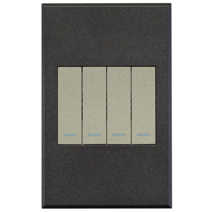 Veti BE-MAJ-0000296 3V124 4Lever 2Way Switch 100x50mm Veti3 - Colour Options - Titanium/Graphite