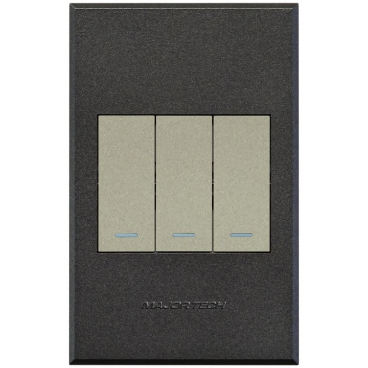 Veti BE-MAJ-0000331 3V113 3Lever 1Way Switch 100x50mm Veti3 - Colour Options - Titanium