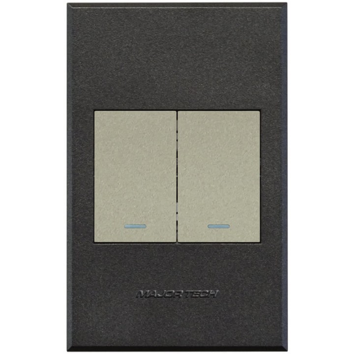 Veti BE-MAJ-0000347 3V112 2Lever 1Way Switch 100x50mm Veti3 - Colour Options - Graphite