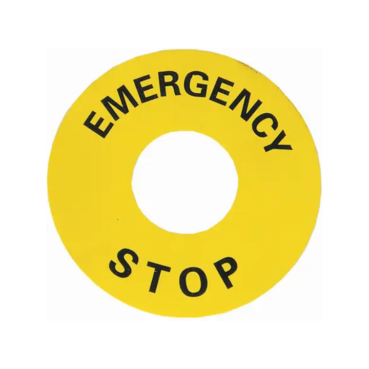 Lovato OMNI-LV-LPXAU115 LPXAU115 YELLOW EMERENCY STOP LABEL 60mm