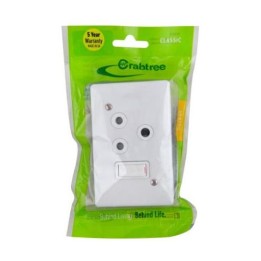 Crabtree ST-SHO10-CRA-012 Single Switch Socket + Cover 2X4 Horizontal Crabtree 18061/101