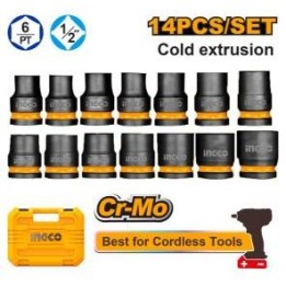 INGCO HKISSD12141 IMPACT SOCKET SET 1/2" 14PCE