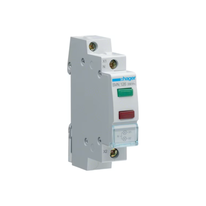 Hager SVN126 GREEN+RED INDICATING LIGHT 230V