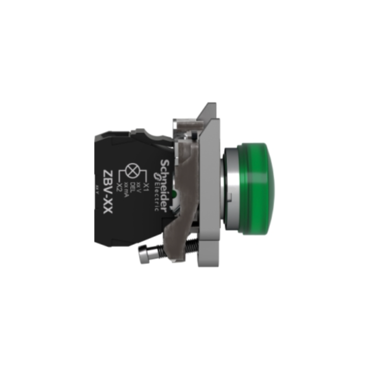 Schneider XB4BVM3 230V Green LED Pilot Light Complete