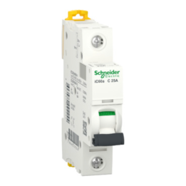 Schneider A9F64125 Acti9 iC60A 1P 25A 6KA C Curve Breaker