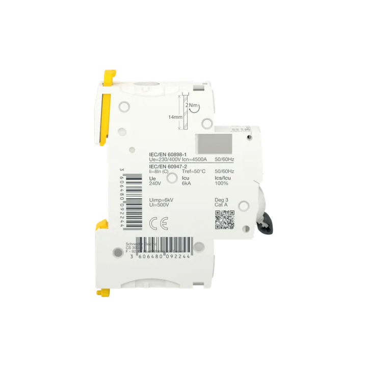 Schneider A9F64125 Acti9 iC60A 1P 25A 6KA C Curve Breaker