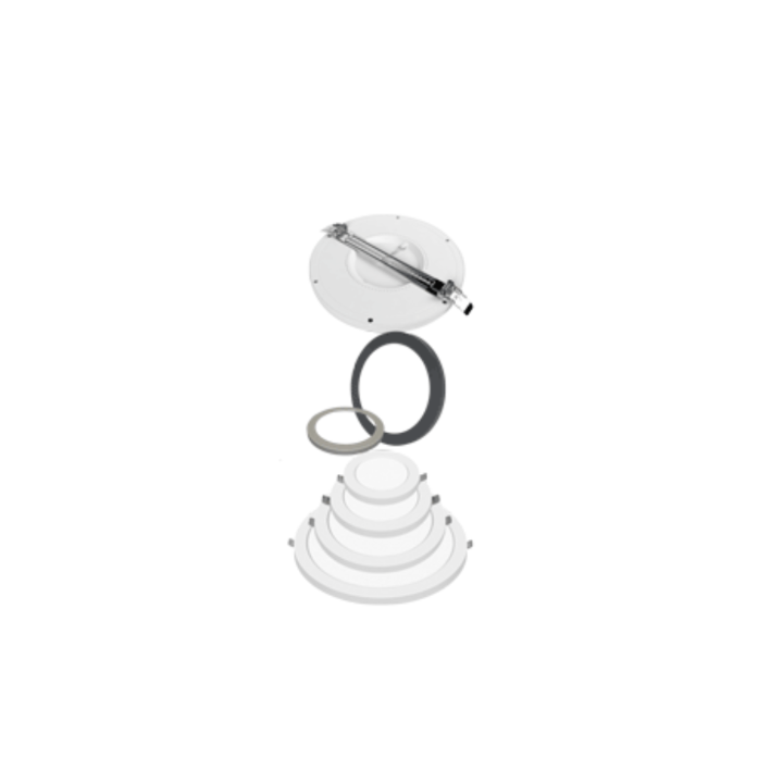 Pioled ST-HF01-PIO-001 6W LED Round IRIS 2 IN 1 Ceiling Light Magnetic Trims - Matt Black
